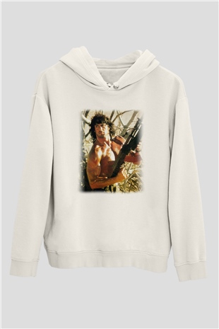 Rambo Beyaz Unisex Hoodie