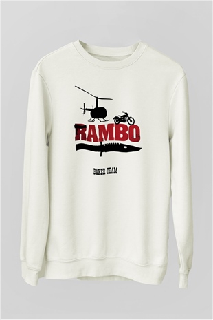 Rambo Beyaz Unisex Sweatshirt