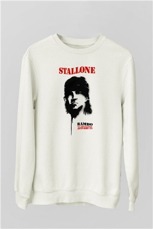 Rambo Beyaz Unisex Sweatshirt