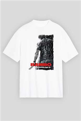 Rambo Beyaz Oversize Tişört Oversize T-shirt
