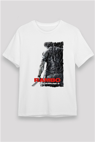 Rambo Beyaz Unisex Tişört T-Shirt