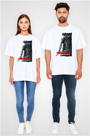 Rambo Beyaz Oversize Tişört Oversize T-shirt