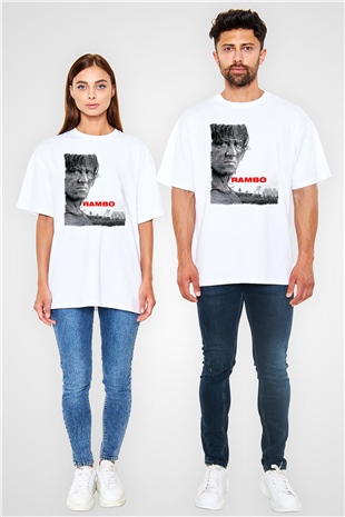 Rambo Beyaz Oversize Tişört Oversize T-shirt
