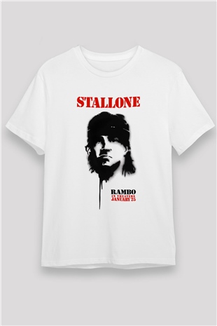 Rambo Beyaz Unisex Tişört T-Shirt