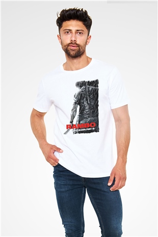 Rambo Beyaz Unisex Tişört T-Shirt