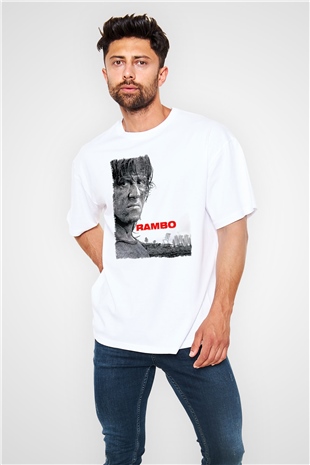 Rambo Beyaz Oversize Tişört Oversize T-shirt