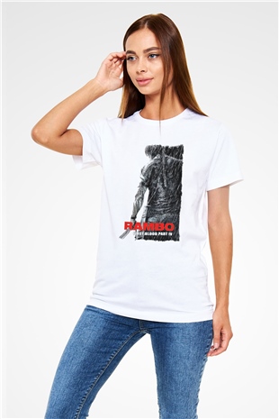 Rambo Beyaz Unisex Tişört T-Shirt