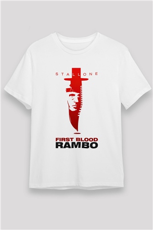 Rambo Beyaz Unisex Tişört T-Shirt
