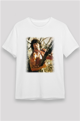 Rambo Beyaz Unisex Tişört T-Shirt
