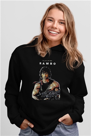 Rambo Siyah Unisex Hoodie
