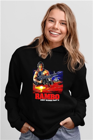 Rambo Siyah Unisex Hoodie