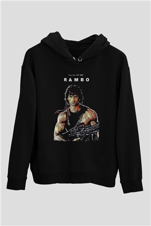 Rambo Siyah Unisex Hoodie