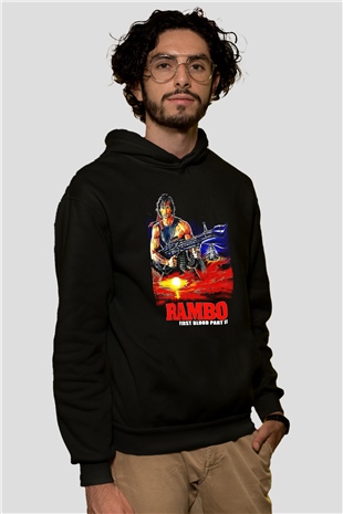 Rambo Siyah Unisex Hoodie