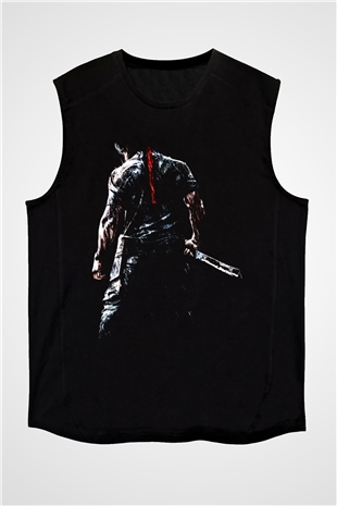 Rambo Siyah Unisex Kolsuz Tişört