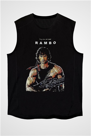 Rambo Siyah Unisex Kolsuz Tişört