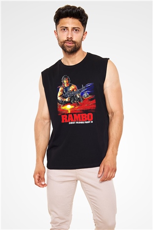 Rambo Siyah Unisex  Kolsuz Tişört