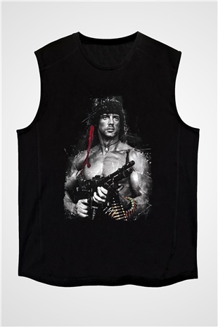 Rambo Siyah Unisex Kolsuz Tişört