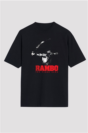 Rambo Siyah Unisex Oversize Tişört T-Shirt
