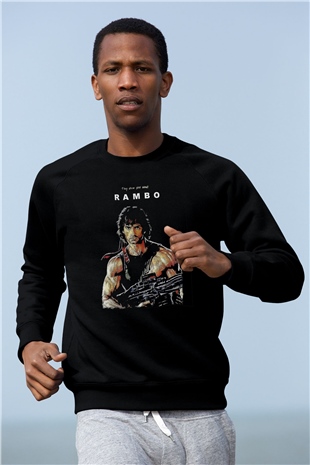 Rambo Siyah Unisex Sweatshirt