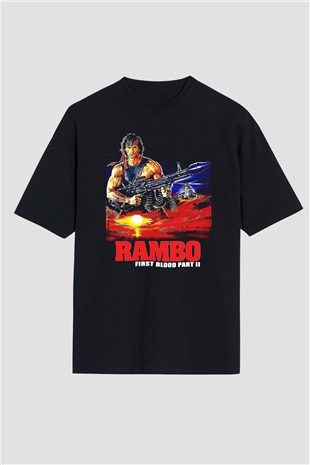 Rambo Siyah Oversize Tişört
