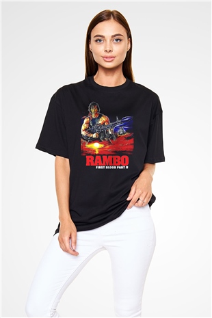 Rambo Siyah Oversize Tişört