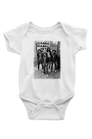 Ramones Baskılı Beyaz Unisex Bebek Body - Zıbın