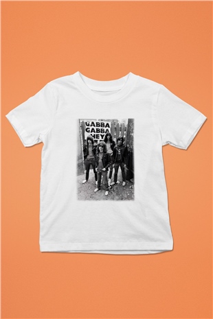 Ramones Baskılı Beyaz Unisex Çocuk Tişört