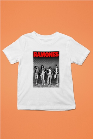 Ramones Baskılı Beyaz Unisex Çocuk Tişört