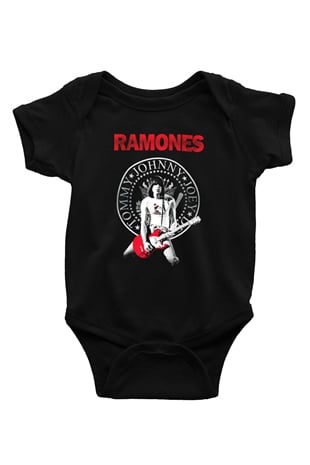 Ramones Baskılı Siyah Bebek Body - Zıbın