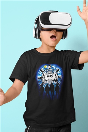 Ramones Baskılı Siyah Unisex Çocuk Tişört