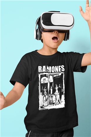 Ramones Baskılı Siyah Unisex Çocuk Tişört