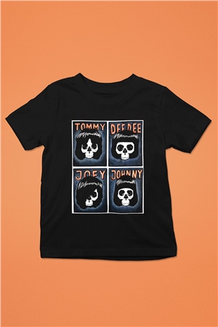 Ramones Baskılı Siyah Unisex Çocuk Tişört
