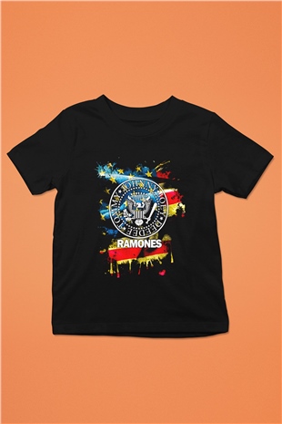 Ramones Baskılı Siyah Unisex Çocuk Tişört
