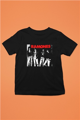 Ramones Baskılı Siyah Unisex Çocuk Tişört
