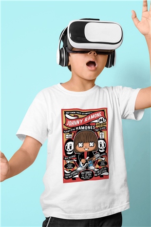 Ramones Baskılı Unisex Beyaz Çocuk Tişört