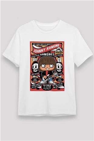 Ramones Baskılı Unisex Beyaz Tişört