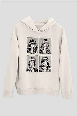 Ramones Beyaz Unisex Kapüşonlu Sweatshirt