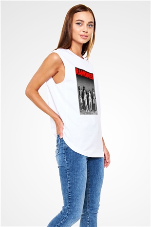 Ramones Beyaz Unisex Kolsuz Tişört