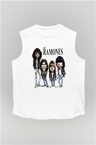 Ramones Beyaz Unisex Kolsuz Tişört