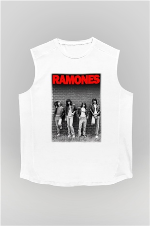 Ramones Beyaz Unisex Kolsuz Tişört