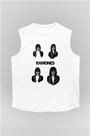 Ramones Beyaz Unisex Kolsuz Tişört