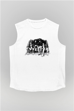 Ramones Beyaz Unisex Kolsuz Tişört