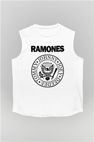 Ramones Beyaz Unisex Kolsuz Tişört