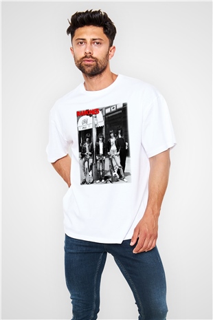 Ramones Beyaz Unisex Oversize Tişört T-Shirt