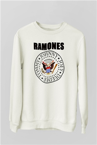 Ramones Beyaz Unisex Sweatshirt