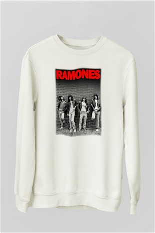 Ramones Beyaz Unisex Sweatshirt
