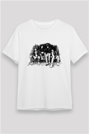 Ramones Beyaz Unisex Tişört T-Shirt - TişörtFabrikası