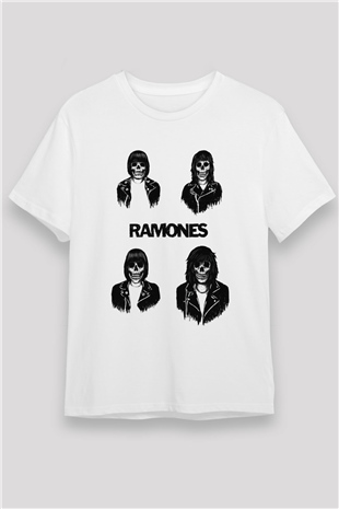 Ramones Beyaz Unisex Tişört T-Shirt - TişörtFabrikası