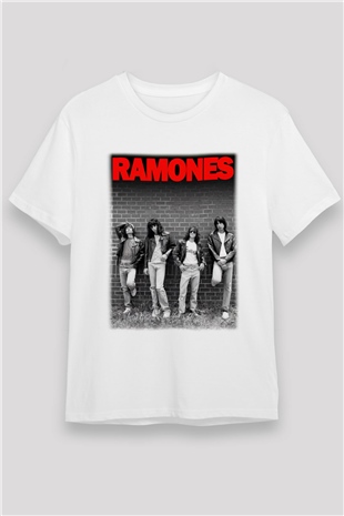 Ramones Beyaz Unisex Tişört T-Shirt - TişörtFabrikası