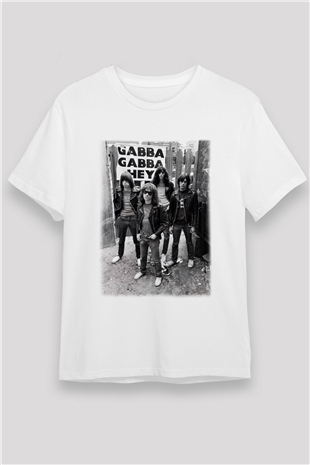 Ramones Beyaz Unisex Tişört T-Shirt - TişörtFabrikası